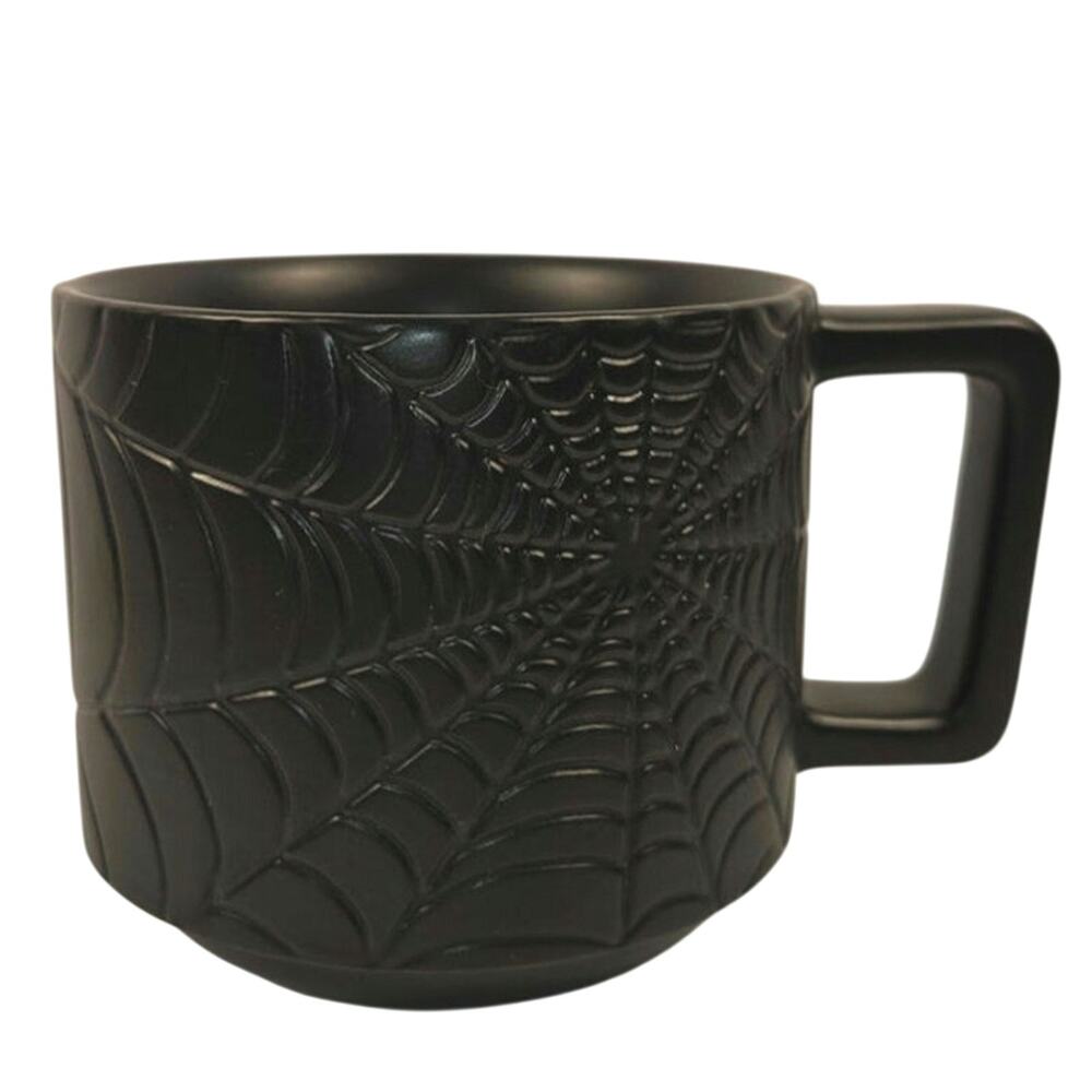 Starbucks 2019 Halloween Matte Black Tonal Spider Web Ceramic Mug 12oz